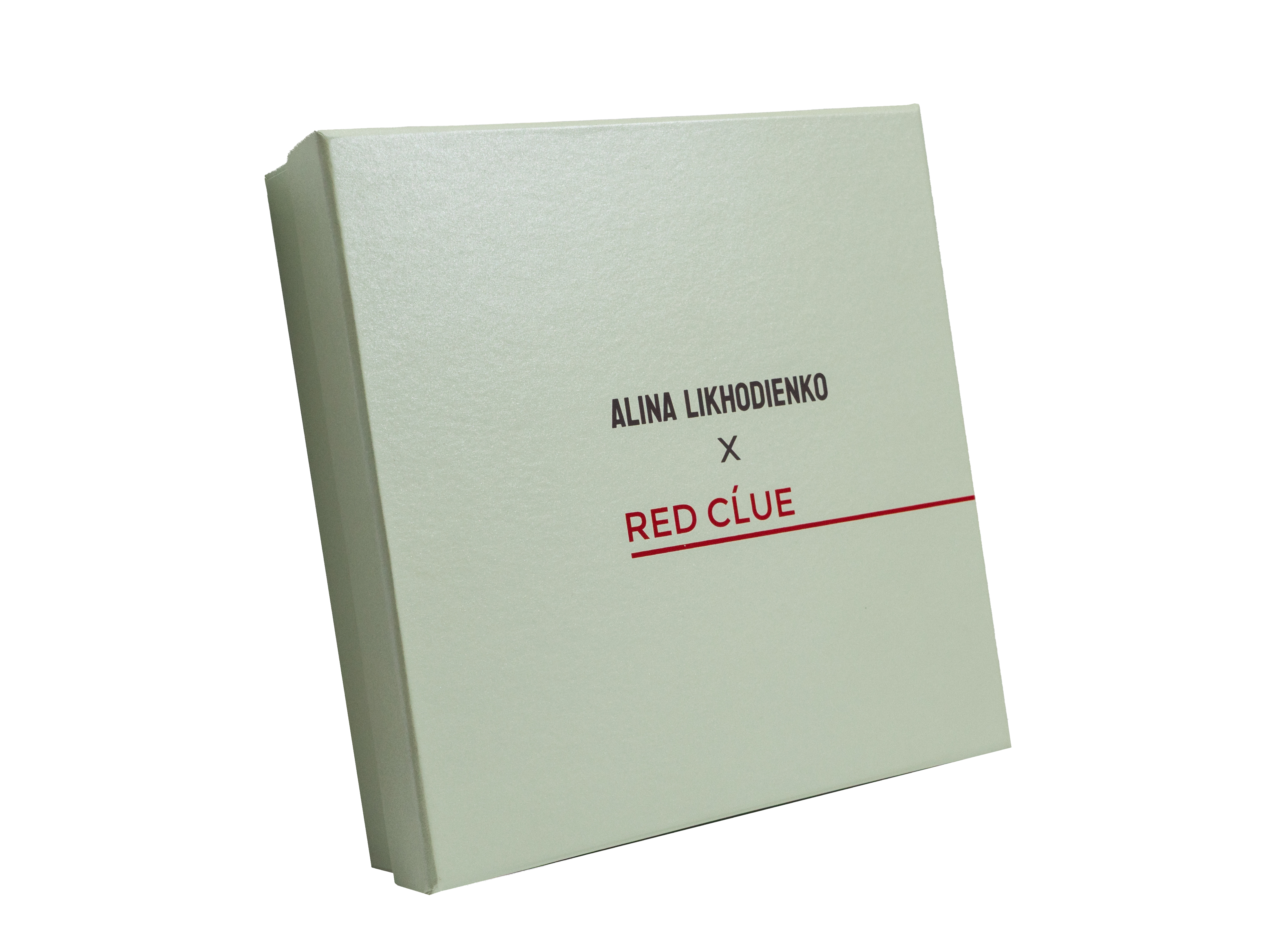 Коробка крышка-дно, кашированная дизайнерской бумагой с эффектом металлик и логотипом заказчика( 220х220хх50 мм)